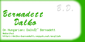 bernadett dalko business card